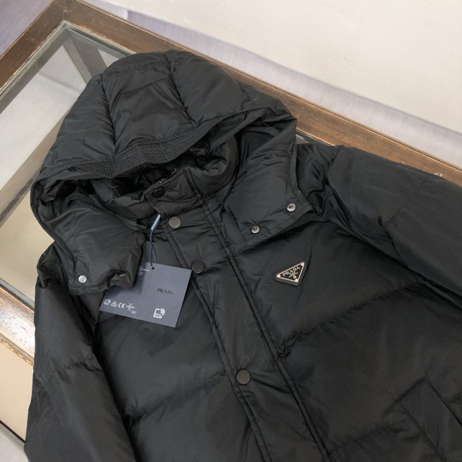 1:1 Replica Prada down jacket, PRA*DA Prada 2025 simple and light men's hooded down jacket hat disassemb — Premium Replica — photo 4