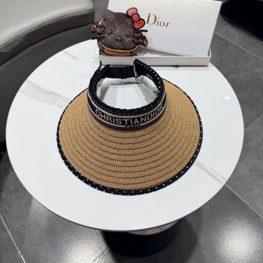 1:1 Replica dior hat Dior raffia hollow top sunhat — AAA Quality Replica