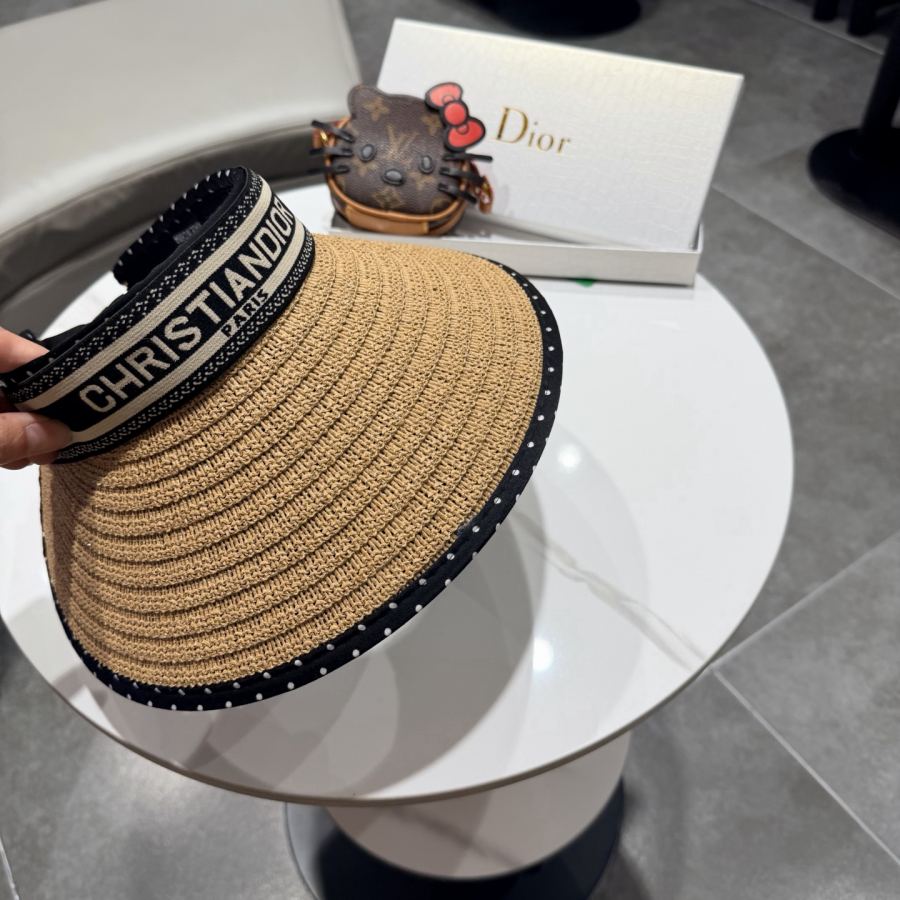1:1 Replica dior hat Dior raffia hollow top sunhat — AAA Quality Replica — photo 10