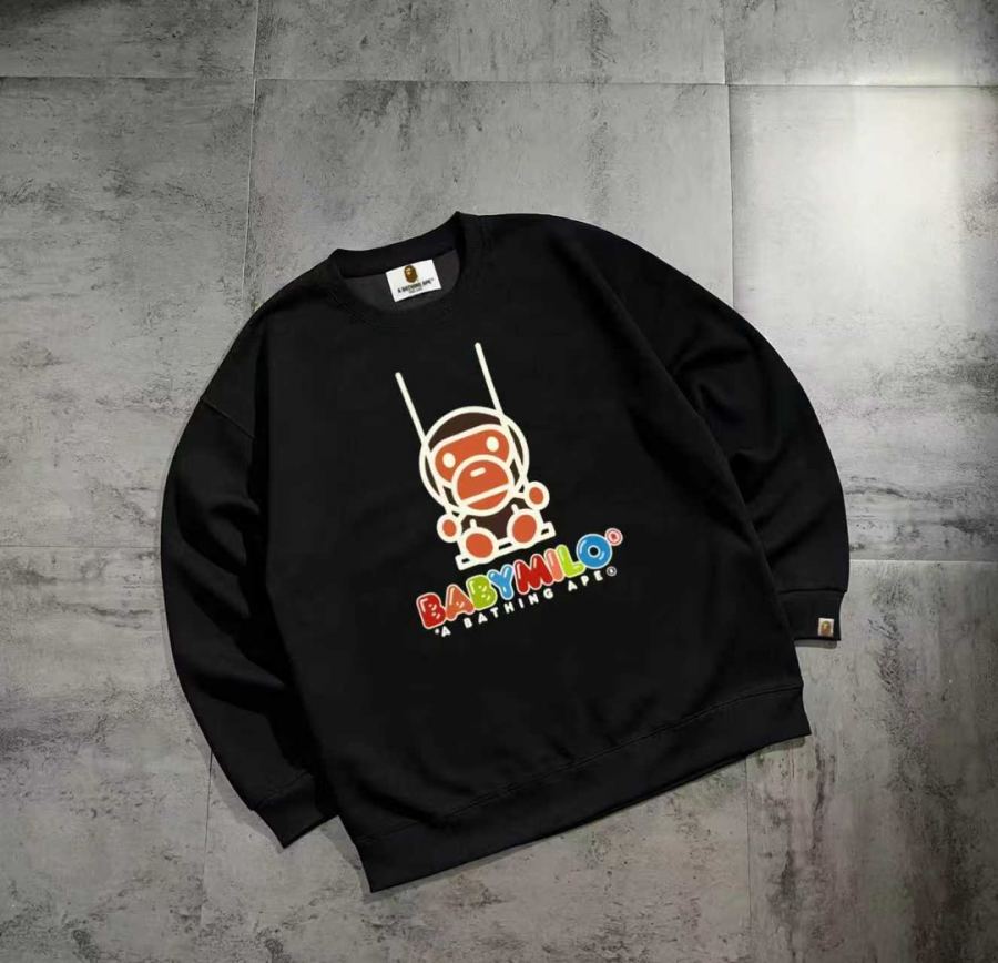 1:1 Replica Bape Clothes Bape series basic couple round neck sweatshirt — 1:1 Replica