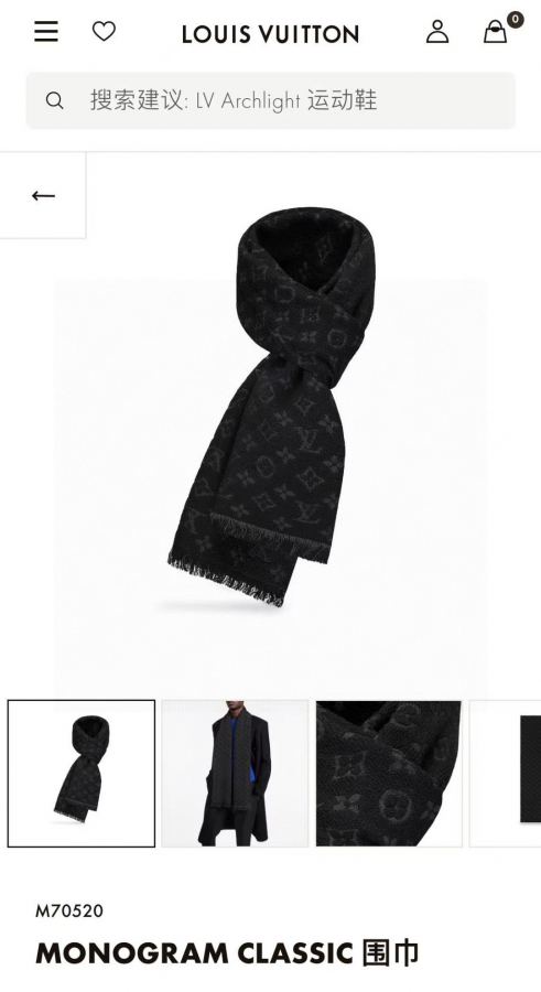 1:1 Replica LV scarf Lv Classical 30*180cm — AAA Quality Replica — photo 2