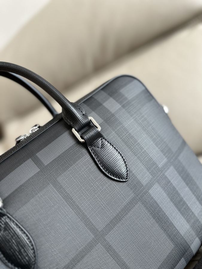 1:1 Replica Briefcase B men's briefcase, carefully selected smoked plaid panels, with luxurious leather trim, — 1:1 Replica — photo 2