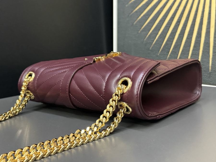 1:1 Replica YSL bag # (plain grained maroon gold) — Premium Replica — photo 4