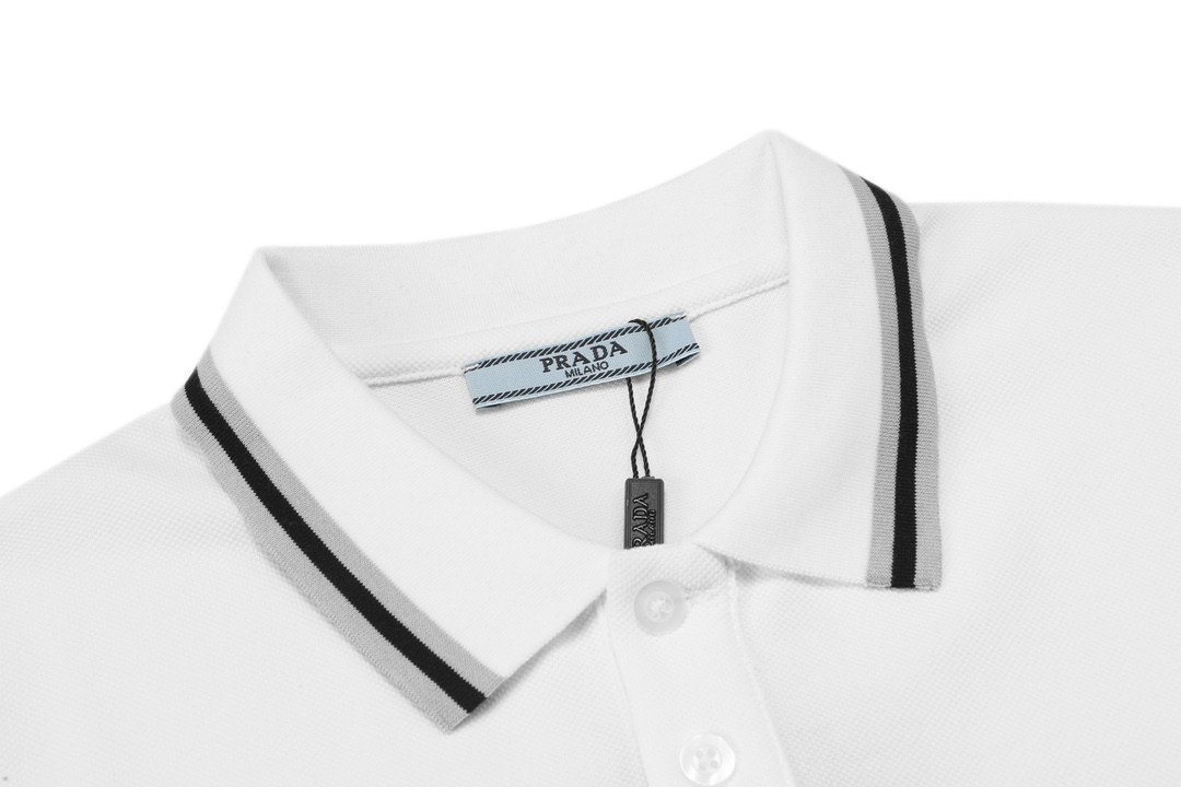 1:1 Replica Prada men PRADA 2025 logo polo — AAA Quality Replica — photo 4