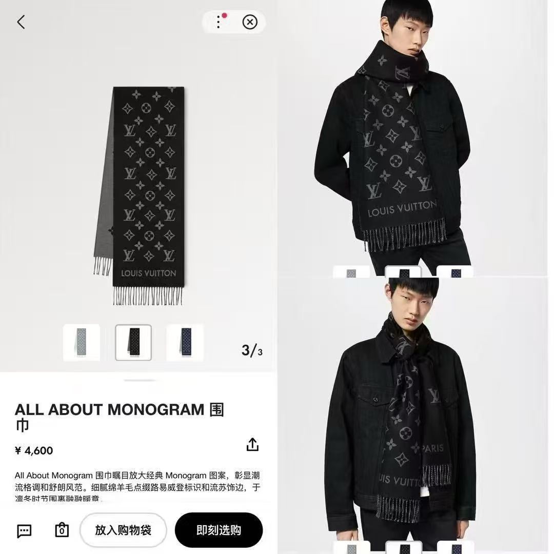 1:1 Replica LV scarf ¥ — Premium Replica — photo 11