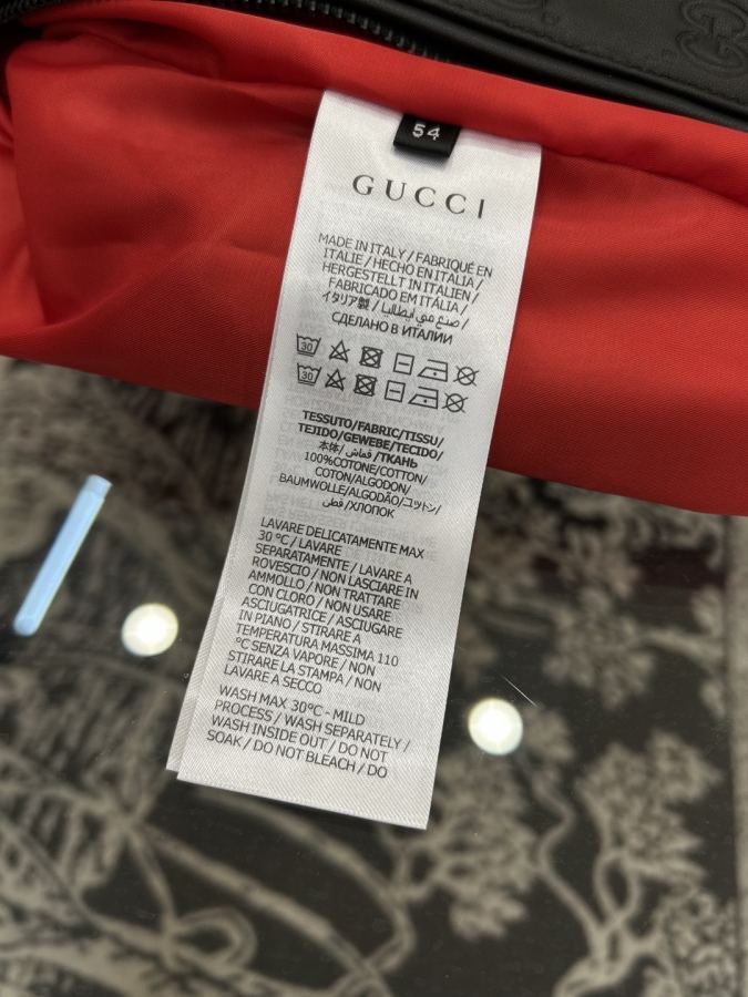 1:1 Replica Gucci men GUCCI all-over embossed baseball collar leather jacket — AAA Quality Replica — photo 7