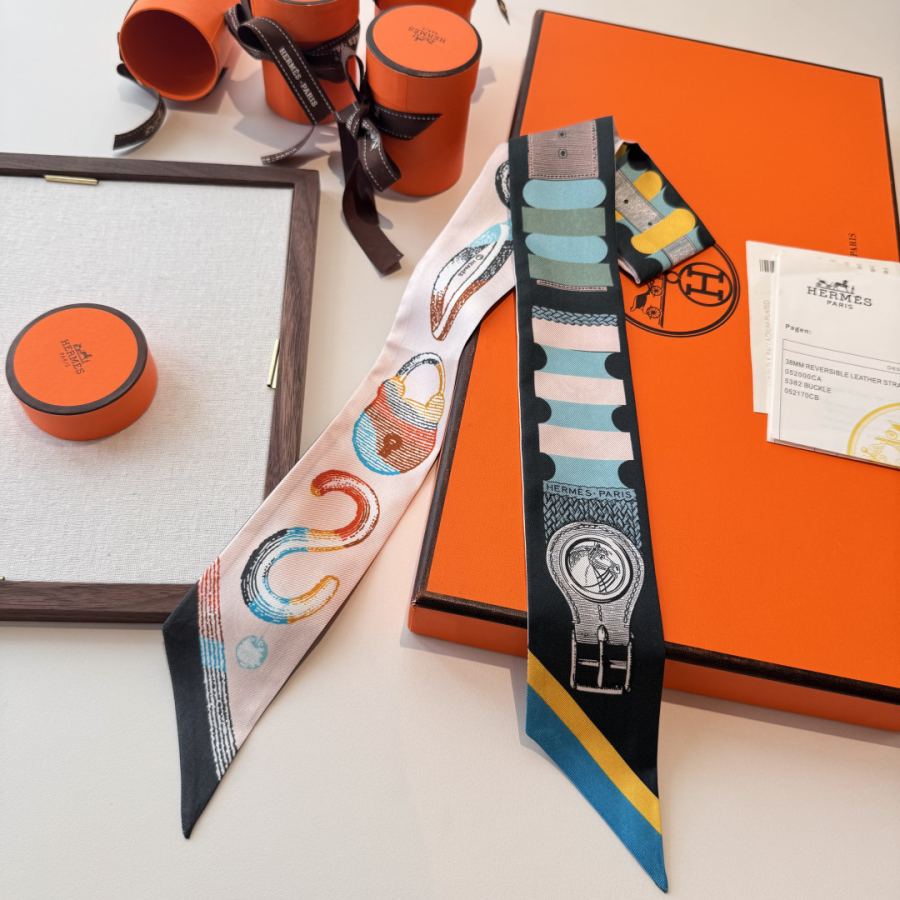 1:1 Replica Hermes Scarf Hermes“ ”Twilly (100% ) — Premium Replica — photo 6