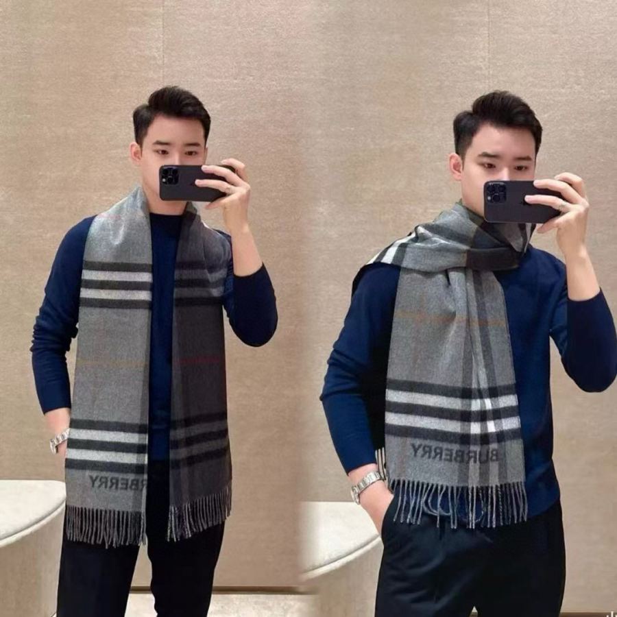 1:1 Replica burberry scarf Higher version 𝐁𝐔𝐑𝐁𝐄𝐑𝐑𝐘 contrasting plaid — AAA Quality Replica — photo 9
