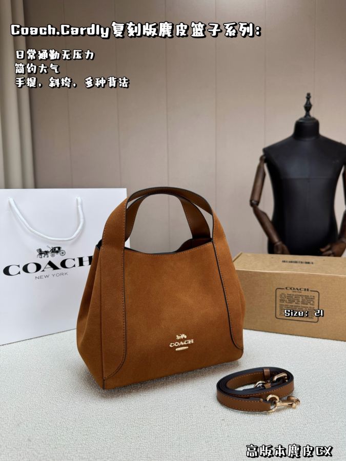 1:1 Replica COACH bag, comes with box, high version suede — Premium Replica — photo 2