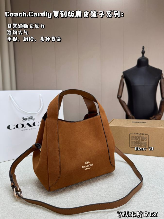 1:1 Replica COACH bag, comes with box, high version suede — Premium Replica — photo 9