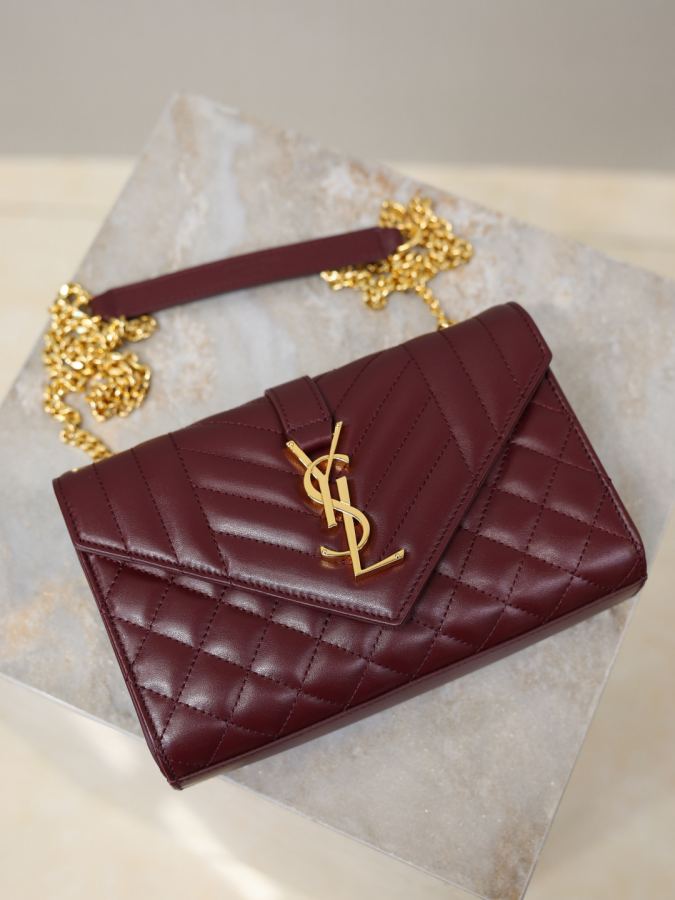 1:1 Replica YSL bag Maroon gold buckle plain — AAA Quality Replica — photo 7