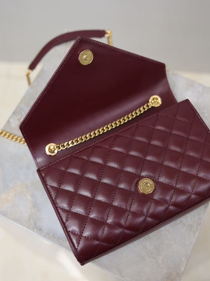 1:1 Replica YSL bag Maroon gold buckle plain — AAA Quality Replica — photo 8
