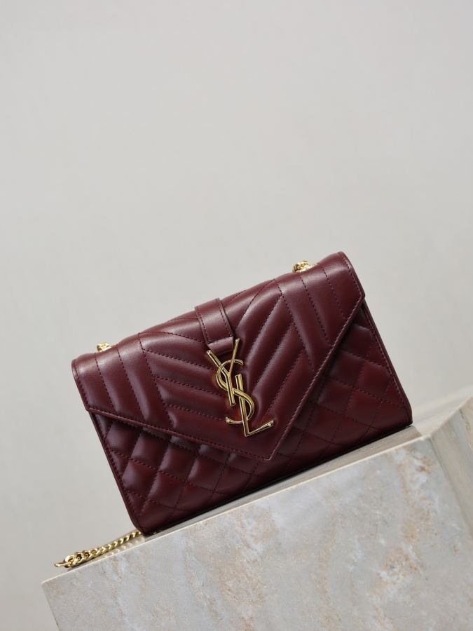 1:1 Replica YSL bag Maroon gold buckle plain — AAA Quality Replica — photo 2