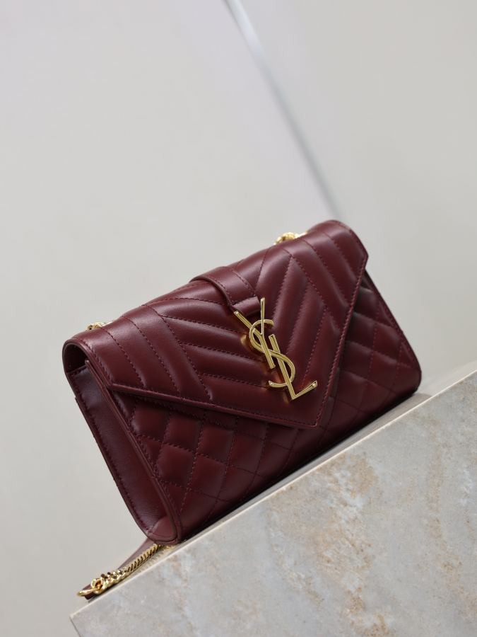 1:1 Replica YSL bag Maroon gold buckle plain — AAA Quality Replica — photo 3