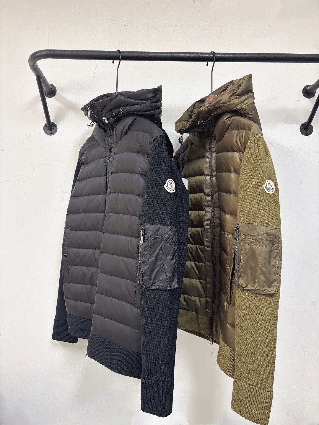1:1 Replica Moncler down jacket Hooded wool knitted patchwork down — 1:1 Replica For Sale