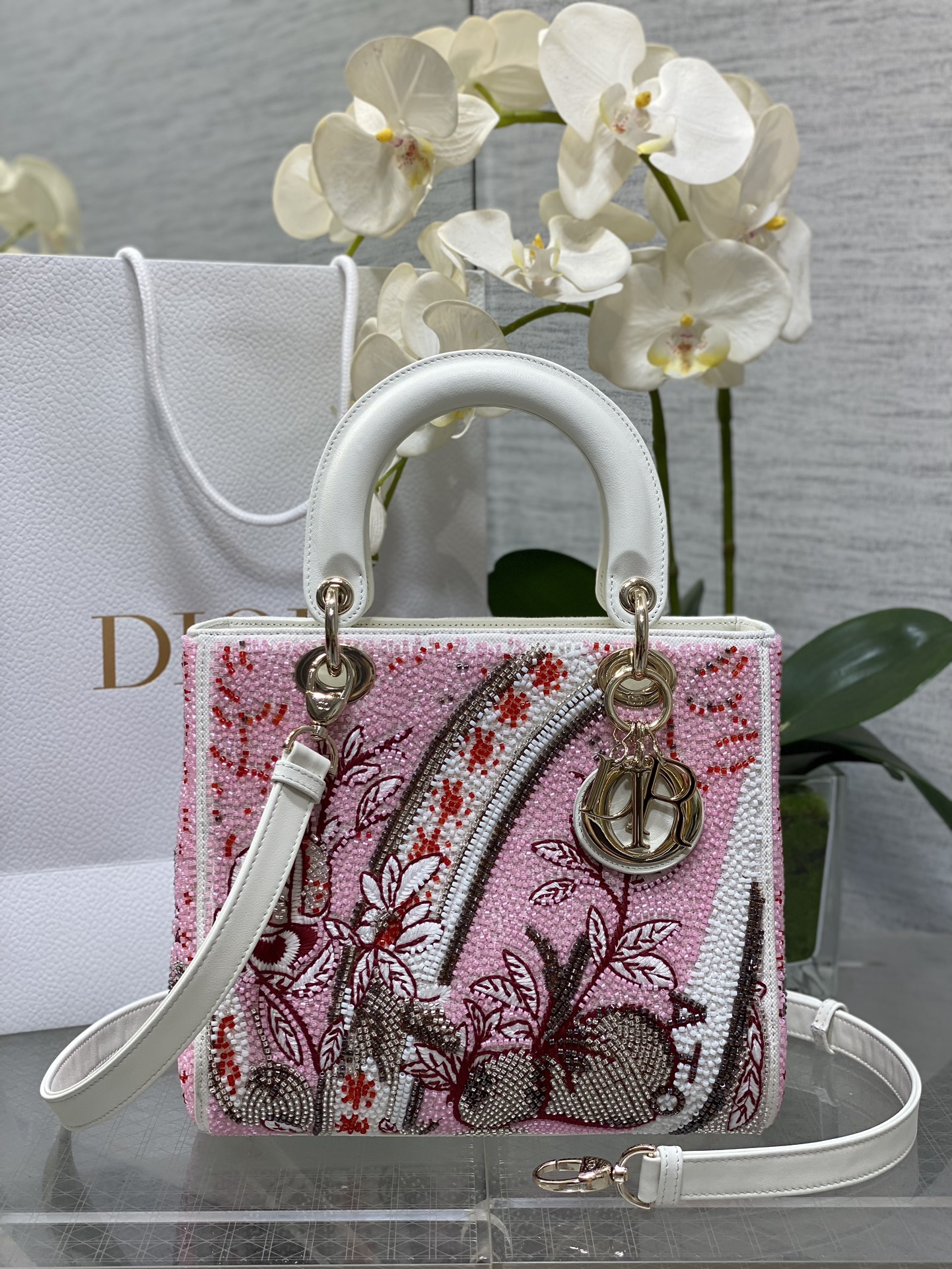 1:1 Replica Dior bag 𝐋𝐚𝐝𝐲Five grid limited edition beads — Premium Replica