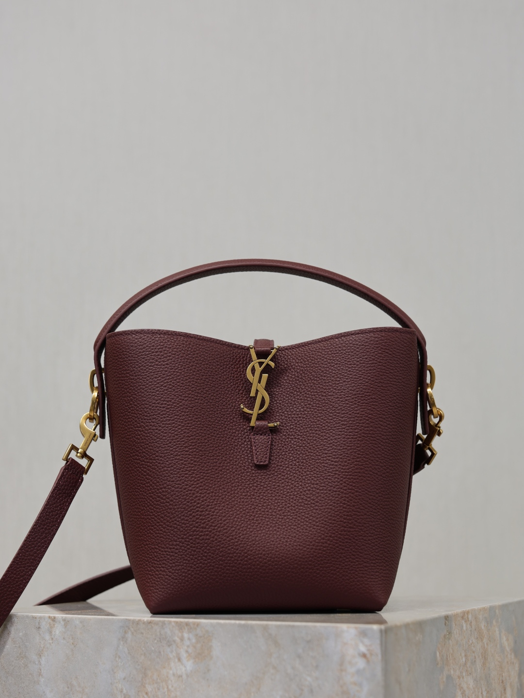 1:1 Replica YSL bag Date red lychee pattern gold buckle — Premium Replica