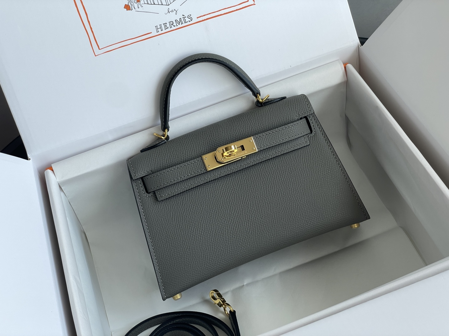 1:1 Replica Hermes bag 𝗠𝗶𝗻𝗶 𝗸𝗲𝗹𝗹𝘆 second generation — AAA Quality Replica