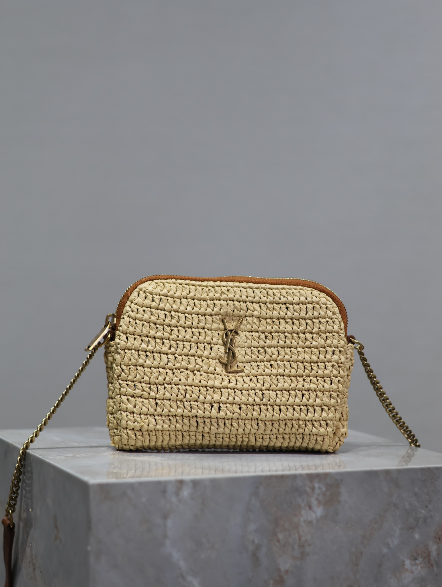 1:1 Replica YSL bag Apricot braid with cowhide — Premium Replica