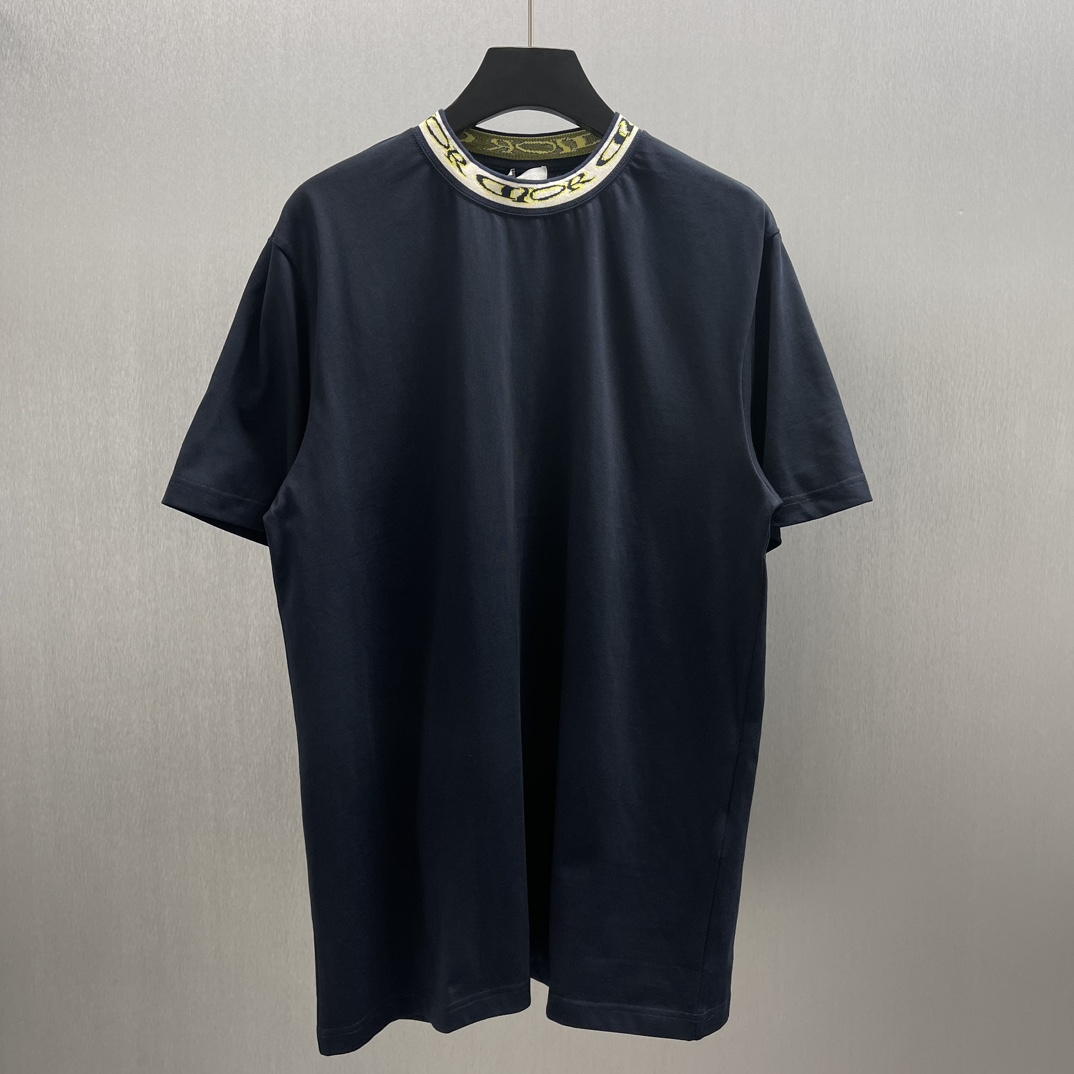 1:1 Replica Dior men CD short sleeves with threaded neckline — Premium Replica