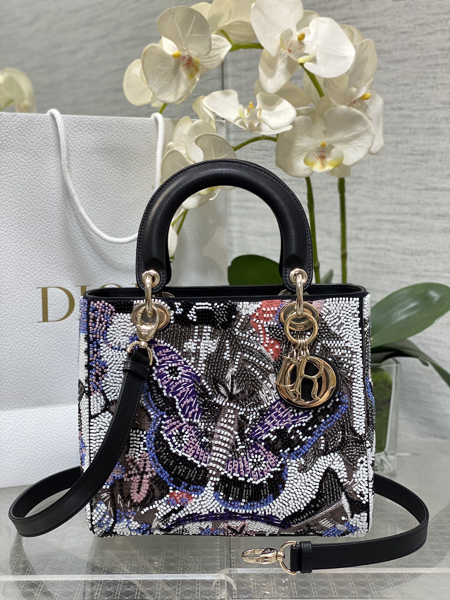 1:1 Replica Dior bag 𝐋𝐚𝐝𝐲Five grid limited edition beads — AAA Quality Replica