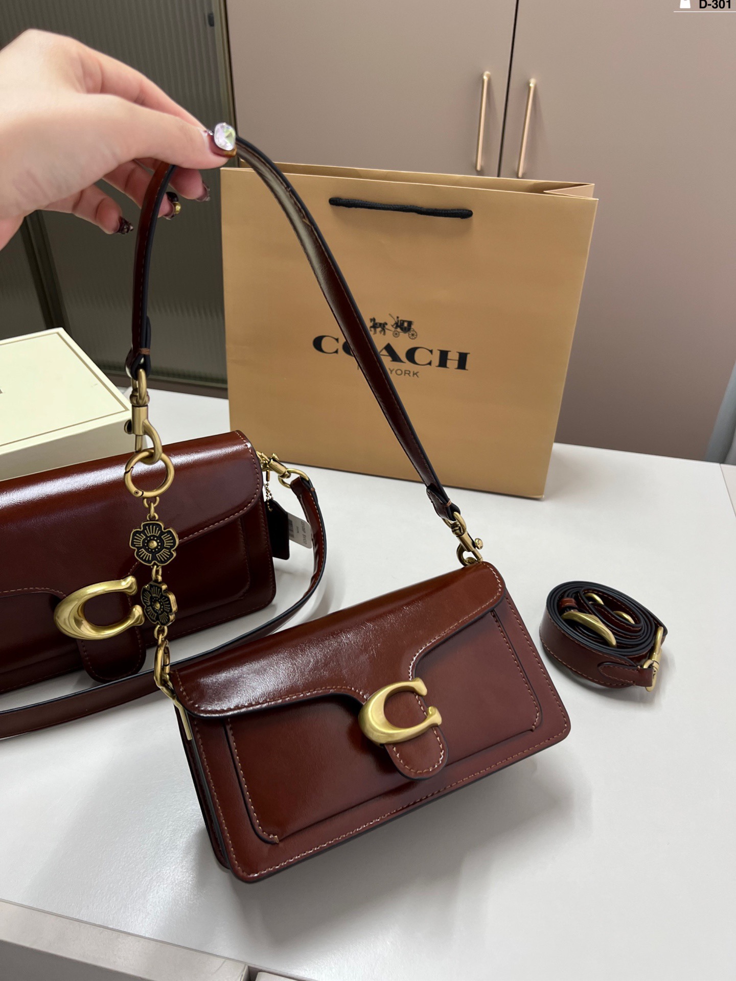 1:1 Replica COACH bag Small (with flower pendant) — Premium Replica