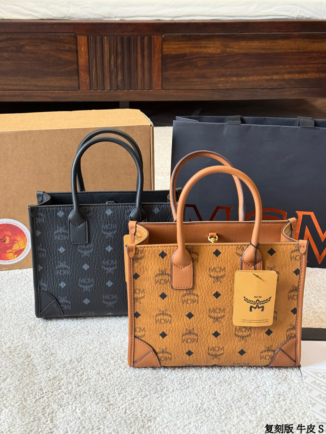 1:1 Replica MCM bag replica version cowhide