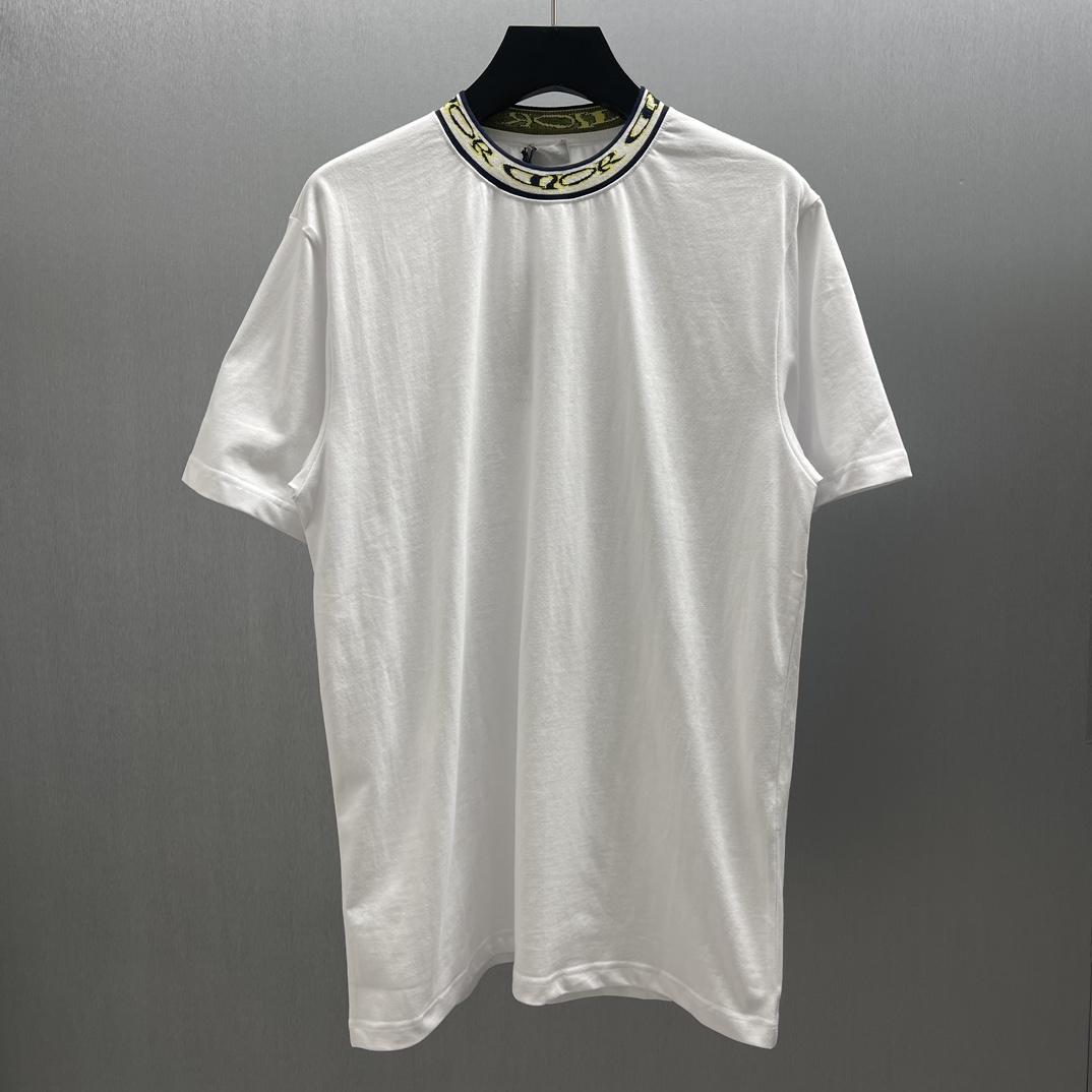 1:1 Replica Dior men CD short sleeves with threaded neckline — AAA Quality Replica
